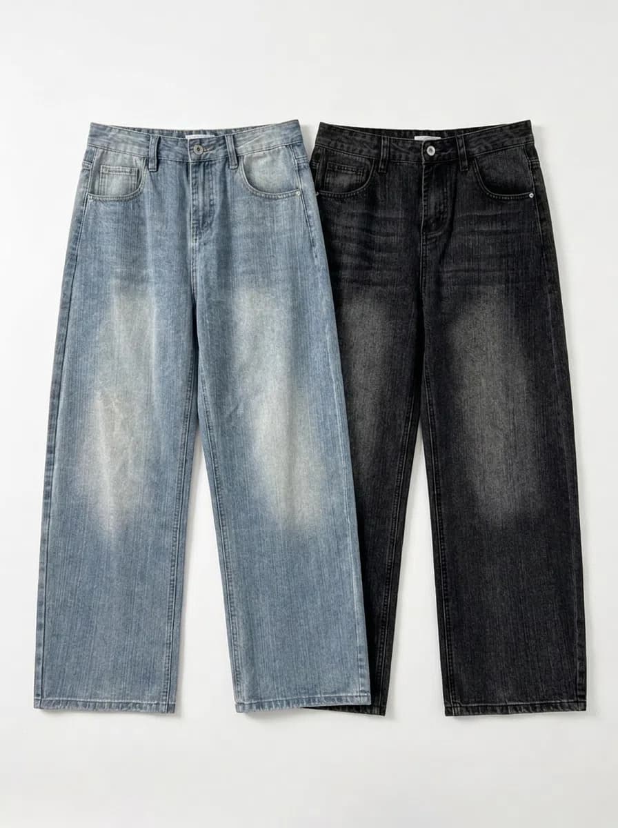 히오비 Gen Stripe Curve Denim Pants